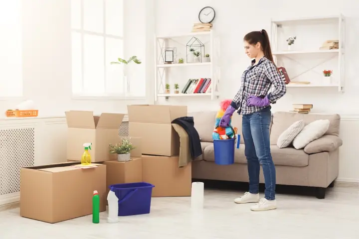 Empty home cleaned for moving day